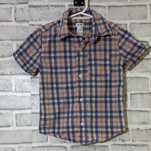 4/$20 Carter's Kids Plaid Button-Down Shirt - Blue and Pink, 4T